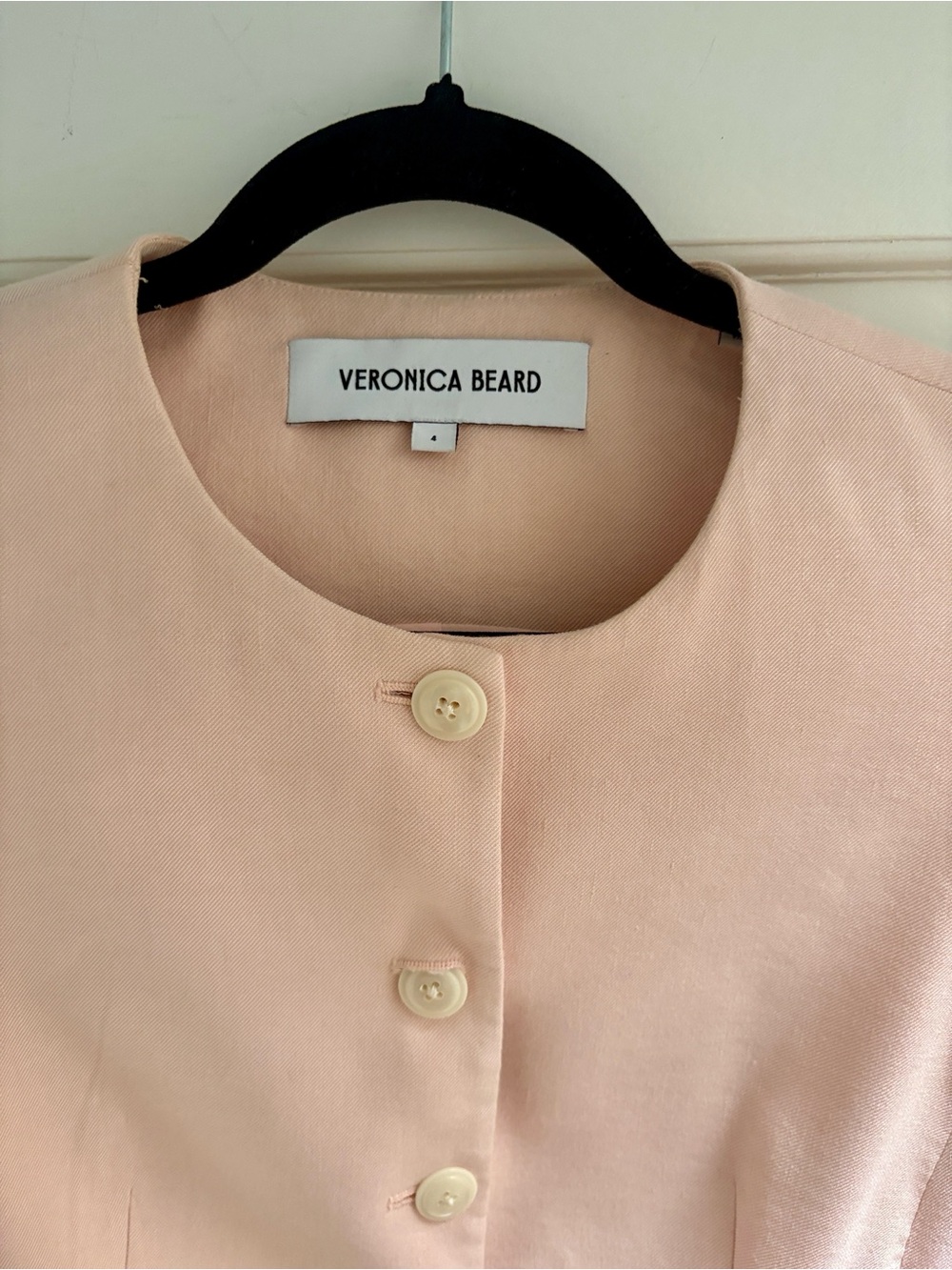 Veronica Beard Peach Blush Button-Front Blouse